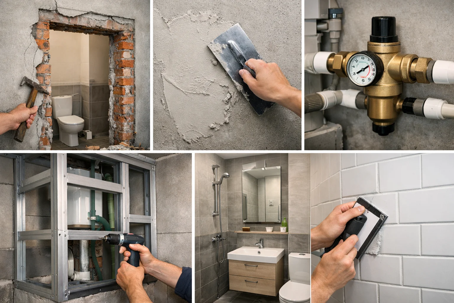 Отделка маленького санузла своими руками: от штукатурки до затирки швов