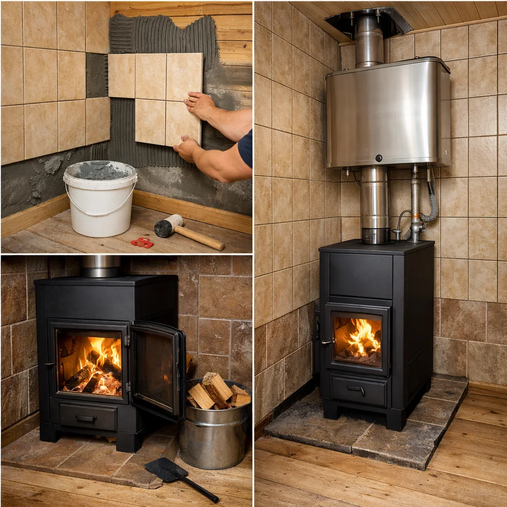 Запуск бани своими руками: облицовка парилки жаростойкой плиткой, установка котла и первая топка